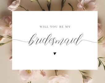 Bridesmaid Proposal Card: Simple Floral Design