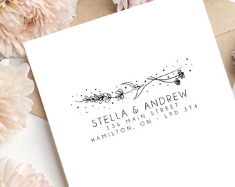 Custom Return Address Stamp, Self Inking, Newlyweds Gift
