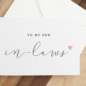Tarjeta para mis suegros, Tarjeta para mis futuros padres en el día de mi boda, Tarjeta para el día de la boda para los suegros, A mis padres, Tarjeta para el día de la boda