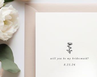 Custom Bridesmaid Proposal Card: Formal Maid of Honor Card