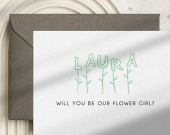 Will You Be My Flower Girl Card, Flower Girl Proposal Card, Flower Girl card