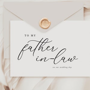 Carte Le jour de mon mariage à mon beau-père, Carte de ma belle-famille, Carte de mariage à mes beaux-parents, A mes parents, Carte de mariage