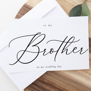 Tarjeta para mi hermano en el día de mi boda, Tarjeta para mi hermano, Tarjeta del día de boda para mi hermano, Para mi hermano, Tarjeta del día de boda