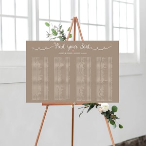 Printable Wedding Seating Chart, Digital File, Rustic Wedding Seat Assignments, Wedding Seating Chart, Personalized Seating Chart