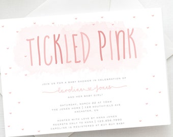 Blush Pink Baby Shower Invitation: Rose Gold Foil, Girl Invite