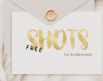 SHOTS bridesmaid proposal card, Will You Be My Bridesmaid Card, Bridesmaid Proposal Card