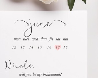 Bridesmaid Proposal Card, Maid of Honor Card, Wedding Party Invitation