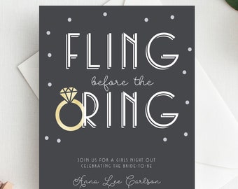 Invitación a la despedida de soltera de Fling Before the Ring