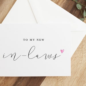 Tarjeta para mis suegros, Tarjeta para mis futuros padres en el día de mi boda, Tarjeta para el día de la boda para los suegros, A mis padres, Tarjeta para el día de la boda