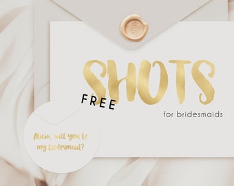 SHOTS bridesmaid proposal card, Will You Be My Bridesmaid Card, Bridesmaid Proposal Card