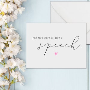 Vous devrez peut-être donner une carte de discours, une carte de proposition de demoiselle d'honneur, une carte du ministère de la Santé, une carte de mariage, une carte de garçon d'honneur