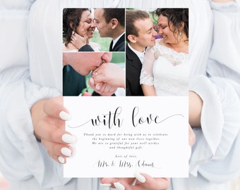 Wedding Thank You Card, Wedding Thank You Postcard, Wedding Photo Thank You, Wedding Thank You