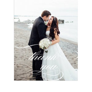 Tarjeta de agradecimiento de boda, tarjeta de agradecimiento de boda imprimible, tarjeta de agradecimiento con foto de boda, postal de agradecimiento de boda, postal con foto de agradecimiento