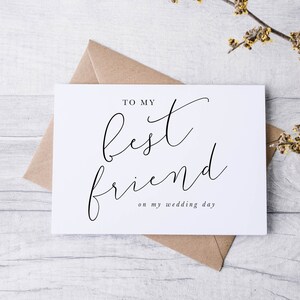 Para mi mejor amiga en el día de mi boda, Tarjeta para mi mejor amiga en el día de mi boda, Tarjeta para mi dama de honor, Tarjeta para la fiesta de bodas