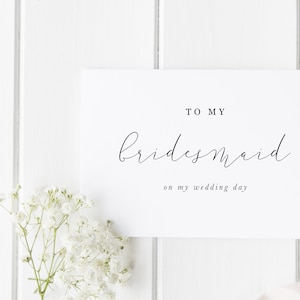 Tarjeta para mi dama de honor en el día de mi boda, tarjeta para mi dama de honor, tarjeta para mi cortejo nupcial, tarjeta para el día de la boda