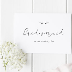 Tarjeta para mi dama de honor en el día de mi boda, tarjeta para mi dama de honor, tarjeta para mi cortejo nupcial, tarjeta para el día de la boda