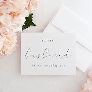 Tarjeta para mi esposo en el día de nuestra boda, Tarjeta para mi esposo, Tarjeta del día de la boda para mi esposo, Para mi esposo, Tarjeta del día de la boda