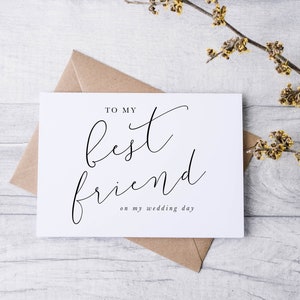 Para mi mejor amiga en el día de mi boda, Tarjeta para mi mejor amiga en el día de mi boda, Tarjeta para mi dama de honor, Tarjeta para la fiesta de bodas