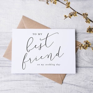 Para mi mejor amiga en el día de mi boda, Tarjeta para mi mejor amiga en el día de mi boda, Tarjeta para mi dama de honor, Tarjeta para la fiesta de bodas