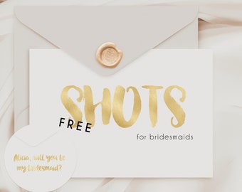 SHOTS bridesmaid proposal card, Will You Be My Bridesmaid Card, Bridesmaid Proposal Card