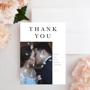 Tarjeta de agradecimiento de boda, postal de agradecimiento de boda, agradecimiento con foto de boda, agradecimiento de boda