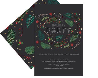 Holiday Party Invitation, Christmas Party Invite, Festive Christmas Invitation, Holiday Party Invite, Personalized Holiday Invites