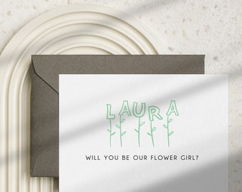 Will You Be My Flower Girl Card, Flower Girl Proposal Card, Flower Girl card