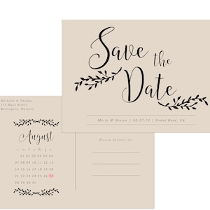 Calendar Save The Date Postcard, Rustic Save the Date, Printable Save the Date Postcard, Postcard Save the Date, Save the Date Calendar image 3