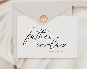 To My father in law On my Wedding Day Card, To My in-laws Card, Wedding Day Card to in-laws, To My parents, Wedding Day Card