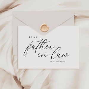 Carte Le jour de mon mariage à mon beau-père, Carte de ma belle-famille, Carte de mariage à mes beaux-parents, A mes parents, Carte de mariage