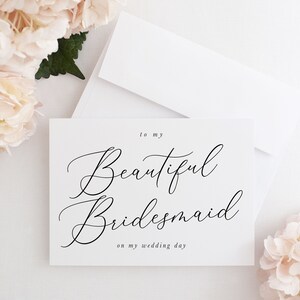 Tarjeta para mi dama de honor en el día de mi boda, tarjeta para mi dama de honor, tarjeta para mi cortejo nupcial, tarjeta para el día de la boda