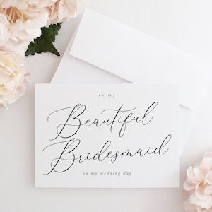 Tarjeta para mi dama de honor en el día de mi boda, tarjeta para mi dama de honor, tarjeta para mi cortejo nupcial, tarjeta para el día de la boda