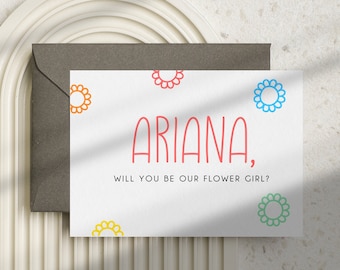 Will You Be My Flower Girl Card, Flower Girl Proposal Card, Flower Girl card