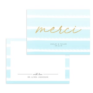 Carte de remerciement, carte de remerciement, carte de remerciement de mariage, carte de remerciement de douche nuptiale, carte de note personnalisée