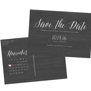 Tarjeta rústica para guardar la fecha imprimible, tarjeta postal para guardar la fecha, calendario para guardar la fecha, tarjeta para guardar la fecha en pizarra, tarjeta de boda para imprimir en pizarra