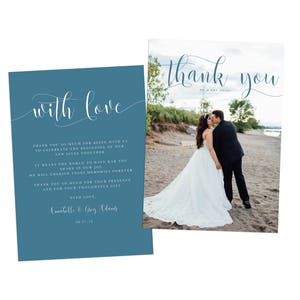 Carte de remerciement de mariage, remerciement de mariage imprimable, remerciement de photo de mariage, carte postale de remerciement de mariage, carte postale de photo de remerciement