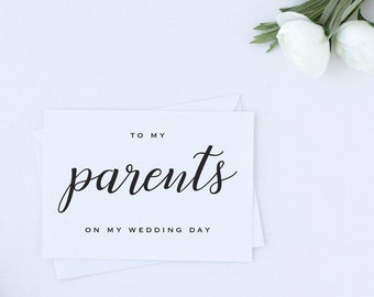 To My Parents On my Wedding Day Card, To My Dad Card, Wedding Day Card to Mom, To My Parents, Wedding Day Card