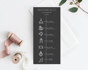 Printable Wedding Timeline, Wedding Programs, Printable Wedding Ceremony Program, Double Sided Wedding Program, Wedding Program Printable