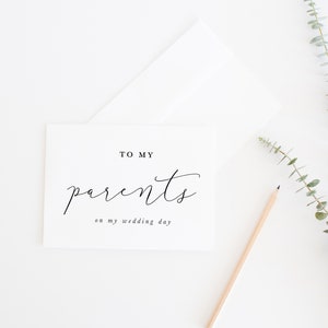 À mes parents le jour de mon mariage, À mes parents, Carte de mariage, À maman, À mon père, Carte de mariage