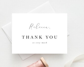 Thank You for Being My Bridesmaid, Thank You Card, Simple Thank You Notecard, Personalized Notecard, Wedding Thank You Card