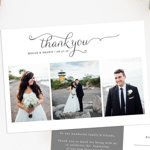 Wedding Thank You Photo Postcard, Printable Photo Thank You Card, Wedding Thank You Card image 1