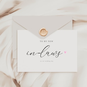 À mes beaux-parents, Carte Le jour de mon mariage, Carte du jour de mon mariage À mes beaux-parents, Carte du jour de mon mariage, À mes parents, Carte du jour de mon mariage