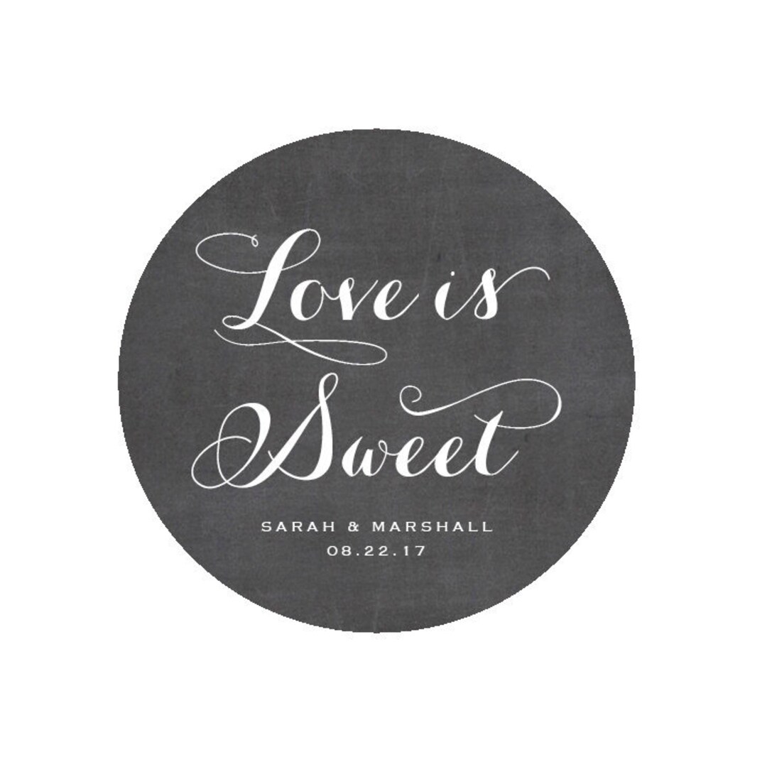 Cookie Favor Stickers, Love is Sweet Stickers, Thank You Stickers