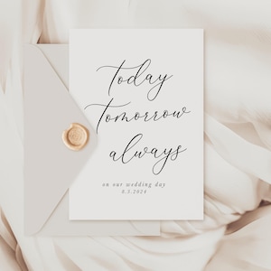 Carte de mariage, Au marié, À la mariée, À ma femme le jour de notre mariage, À mon mari le jour de notre mariage, Carte J'ai hâte de vous marier