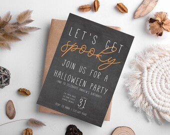 Spooky Halloween Party Invitation, Costume Birthday, Printable