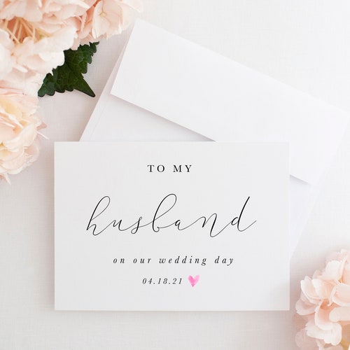 To My Husband on Our Wedding Day Card to My Husband Card - Etsy Canada