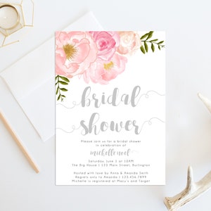 Convite para chá de panela para imprimir, convite para almoço de noivado, convite floral para chá de panela, convite floral para almoço de noivado, convite floral para impressão faça você mesmo