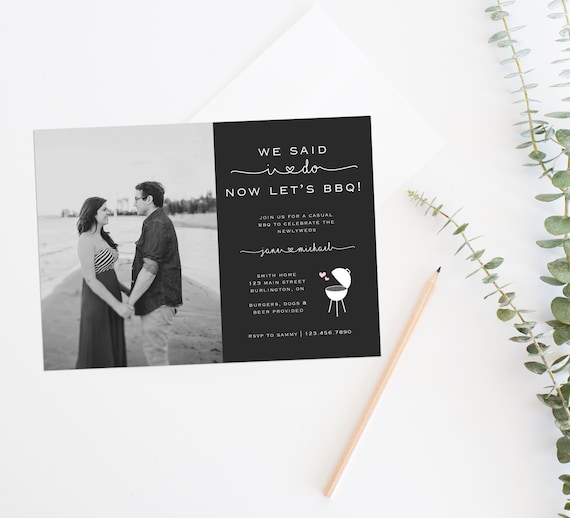 I Do BBQ Wedding Invitation: Casual Elopement Reception (PDF
