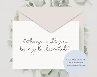 Funny bridesmaid proposal card, Will You Be My Bridesmaid Card, Bridesmaid Proposal Card