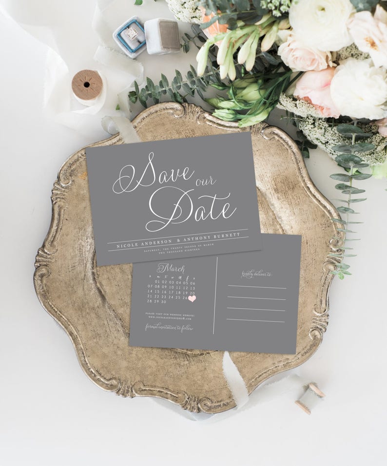 Save the Date Calendar Kraft Paper Save the Date Printable Save the Date Rustic Save the Date Save the Date Postcard